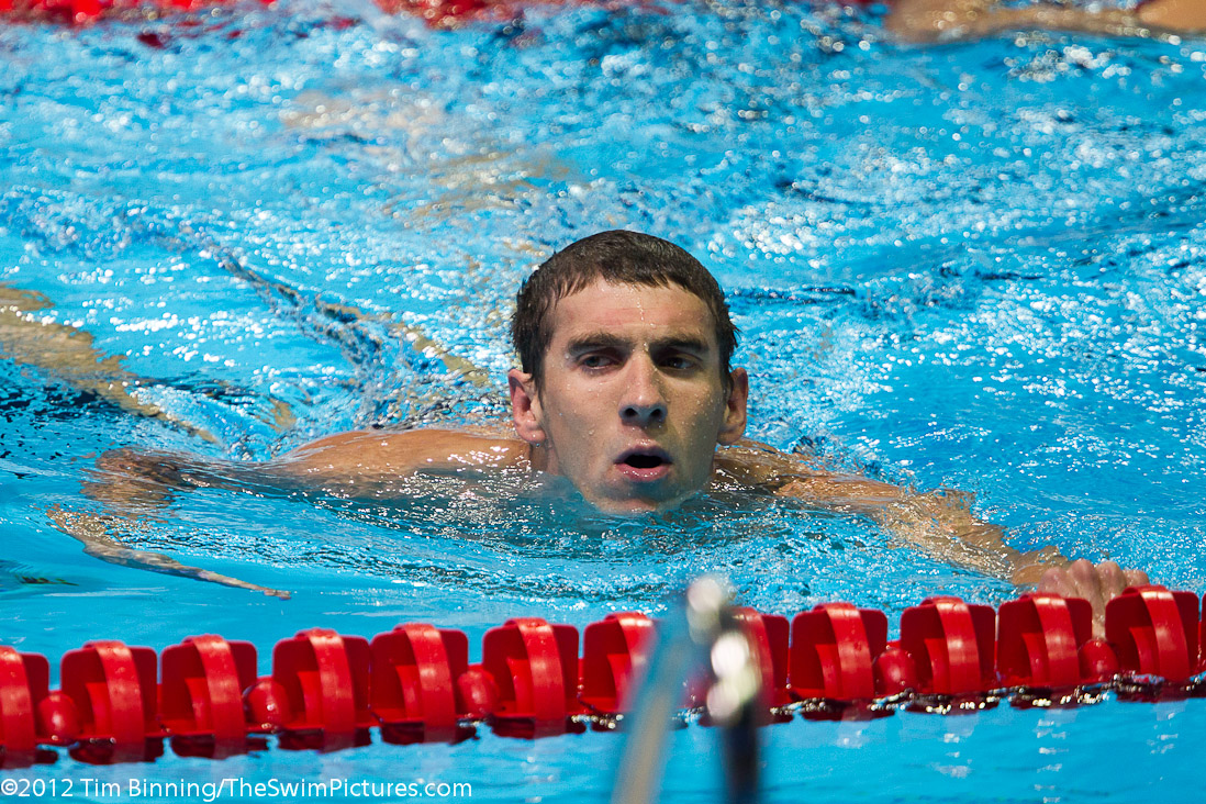 Michael Phelps following a 200 IM victory.