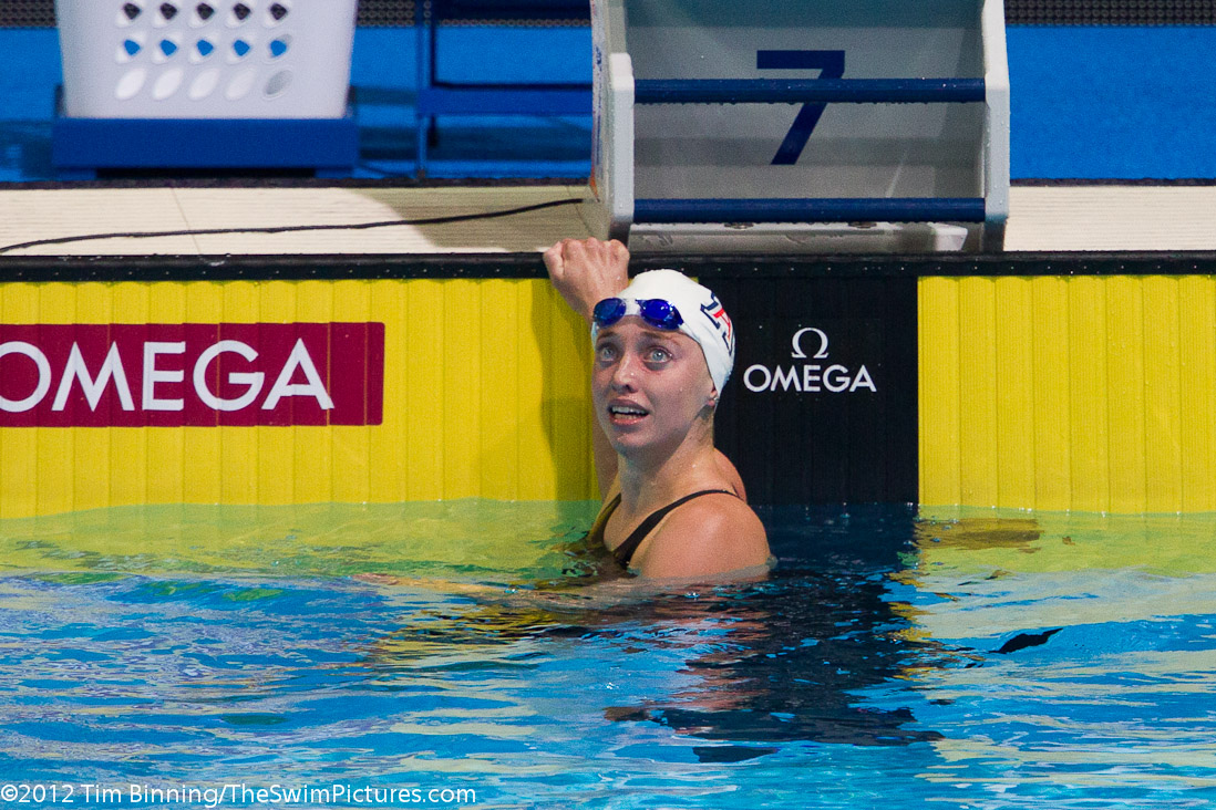Alyssa Anderson of Tucson Ford Dealers Aquatics places sixth in the 200 free, taking the final spot on the 4x200 free relay headed to London.  Her younger sister Haley qualified on the US Olympic Team in the 10k swim earlier. | 21, AZ, Alyssa Anderson, Anderson, University Of Arizona, _Anderson_Alyssa